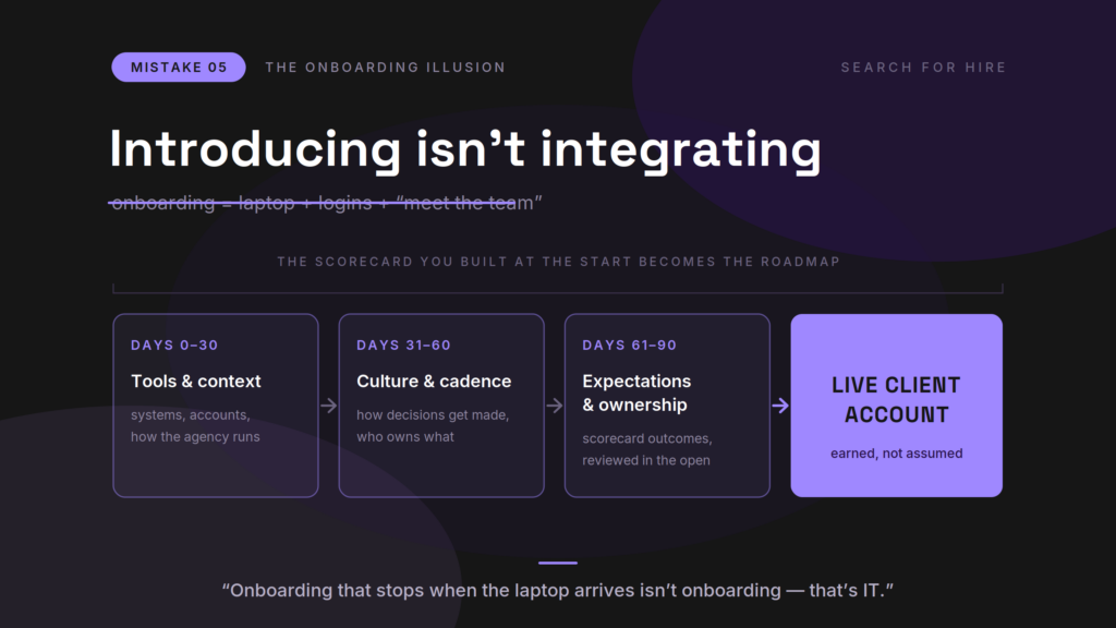 mistake 5 onboarding illusion sfh